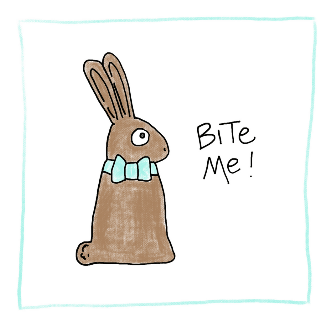 Bite Me Easter Bunny-Greeting Card