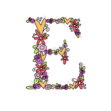 Load image into Gallery viewer, E- Initial - 5"x5" Print