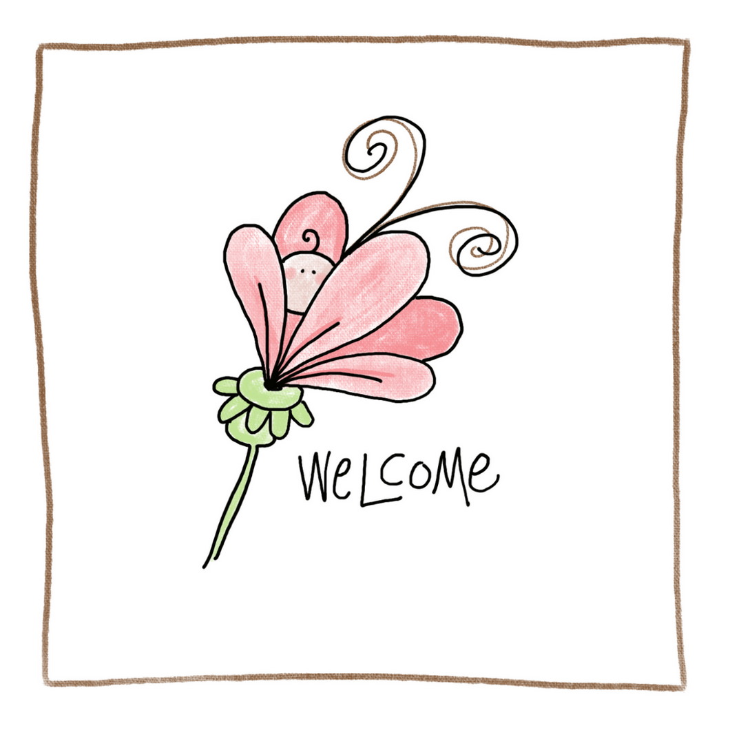 Welcome Flower-Greeting Card