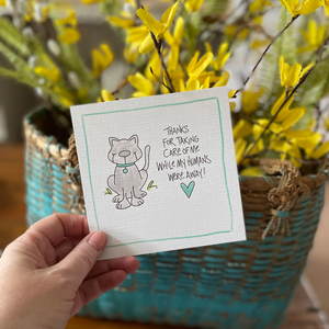 Thanks For Taking Care Of Me (Cat)-Greeting Card