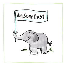 Load image into Gallery viewer, Elephant with Banner-Greeting Card
