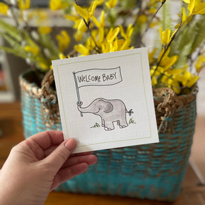 Elephant with Banner-Greeting Card
