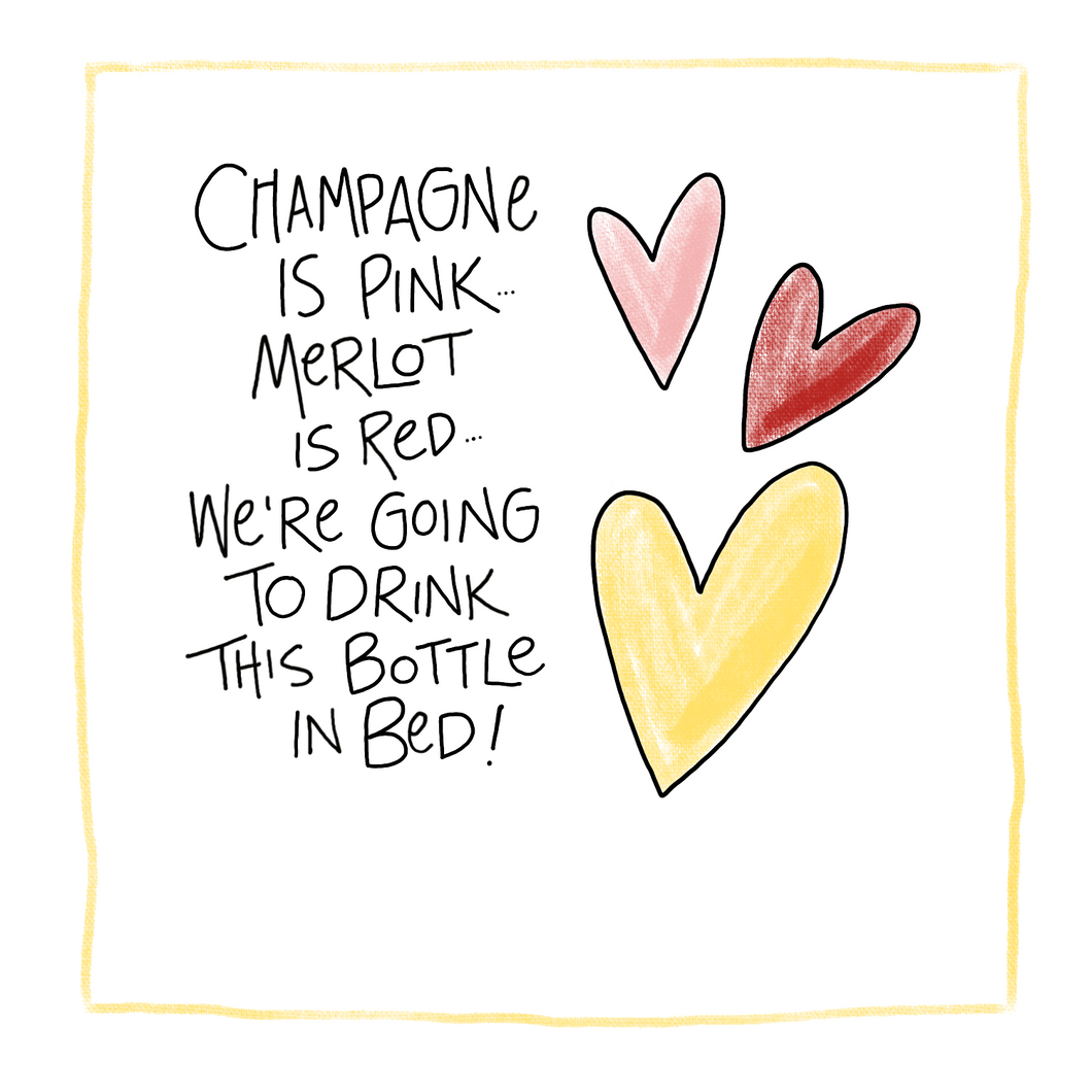 Bottle In Bed-Greeting Card