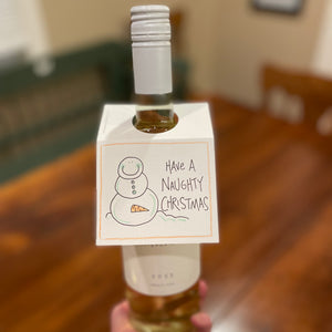 Naughty Snowman - Holiday Bottle Note