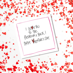 Bedroom and Back Valentine Greeting Card
