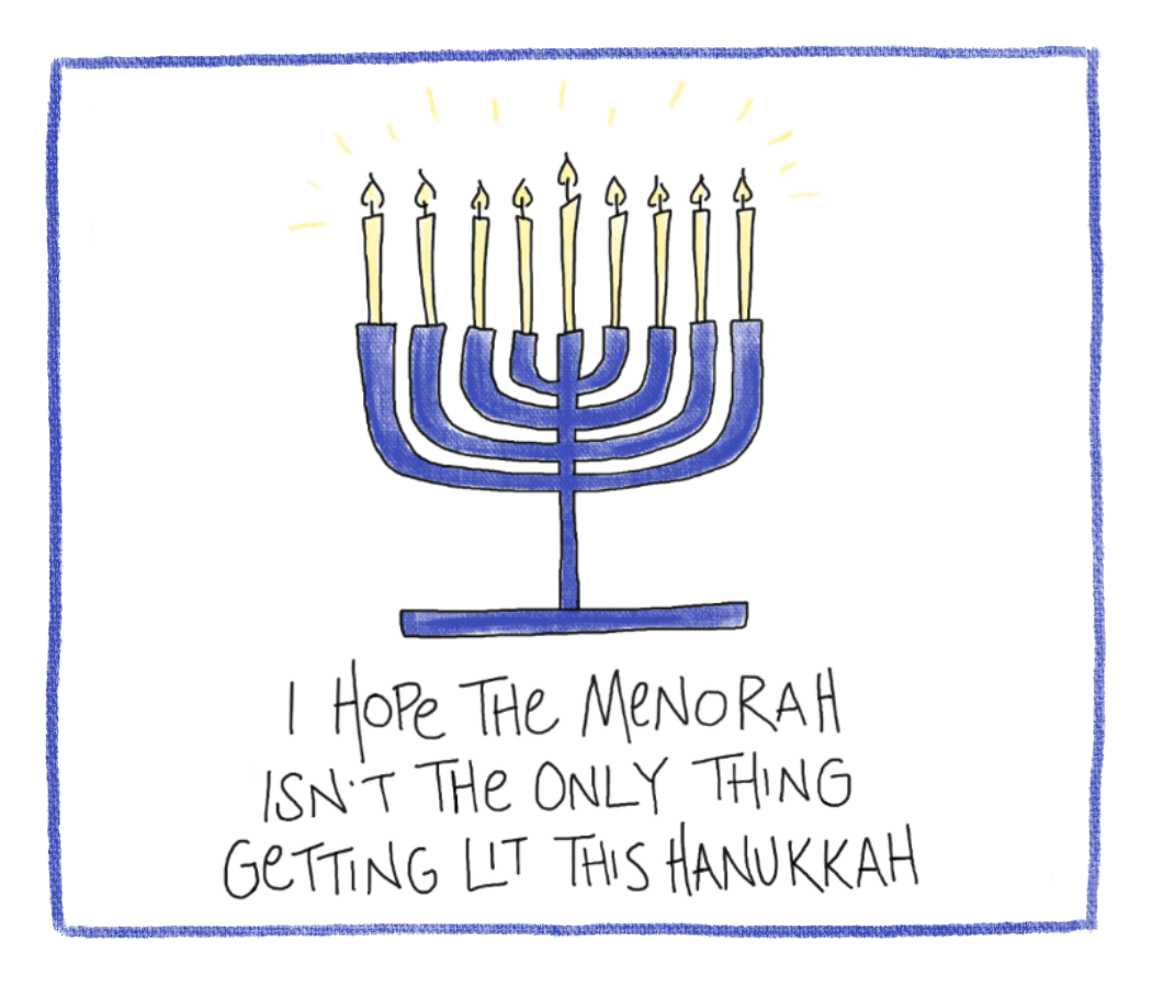 Menorah - Hanukkah Bottle Note