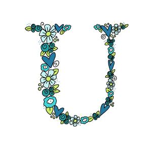 U - Initial - 5"x5" Print