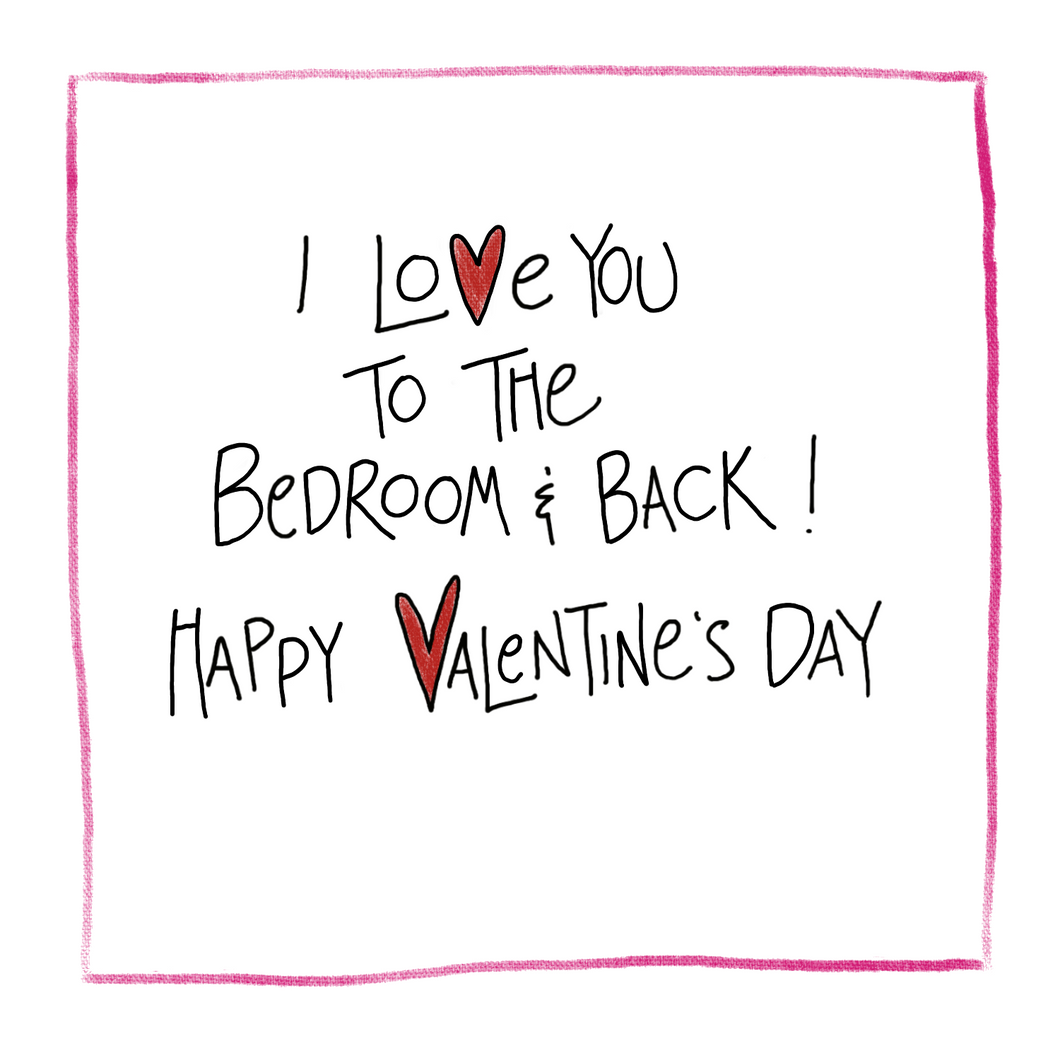 Bedroom and Back Valentine Greeting Card