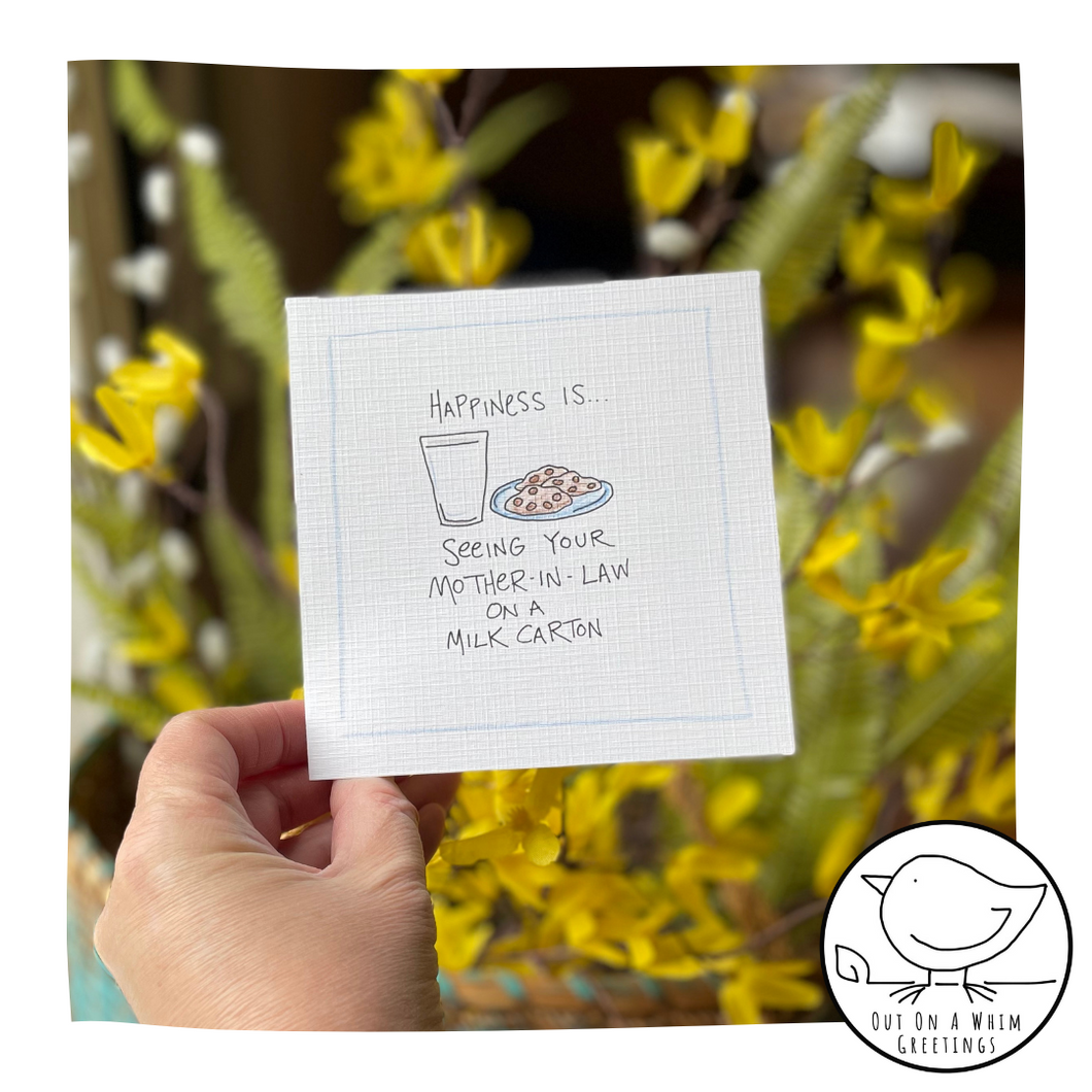 Mother-In-Law Milk Carton-Greeting Card